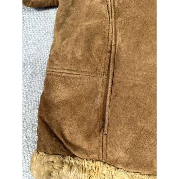 Y2K Vintage Rampage Jacket Womens Extra Large Brown Suede Shearling 90s Grunge - Picture 14 of 16